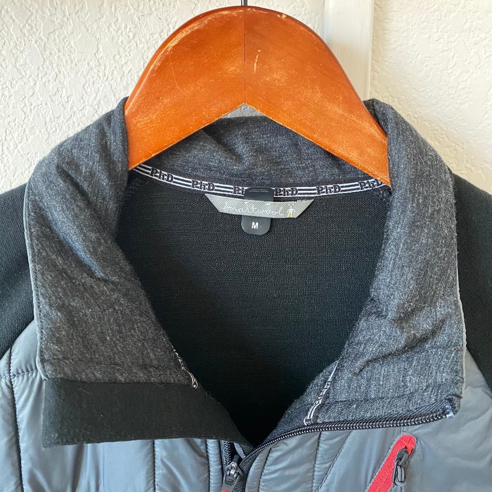 Smartwool Men's PhD SmartLoft Divide Full-Zip Top Gray and Black - Picture 2 of 9